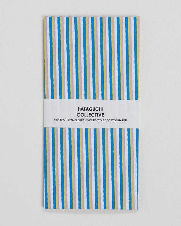 Hataguchi Notecard Set - Blue Stripes