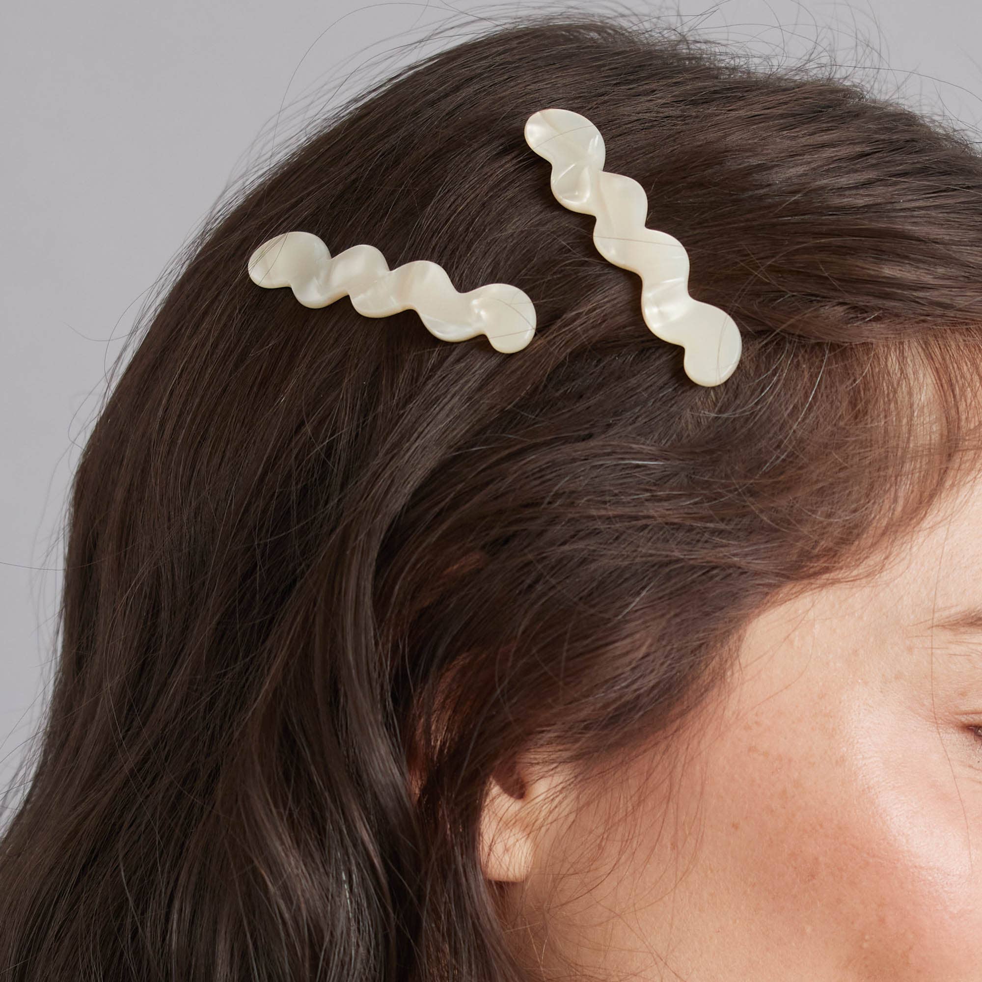 Wave Hair Pin Set: Green Aura