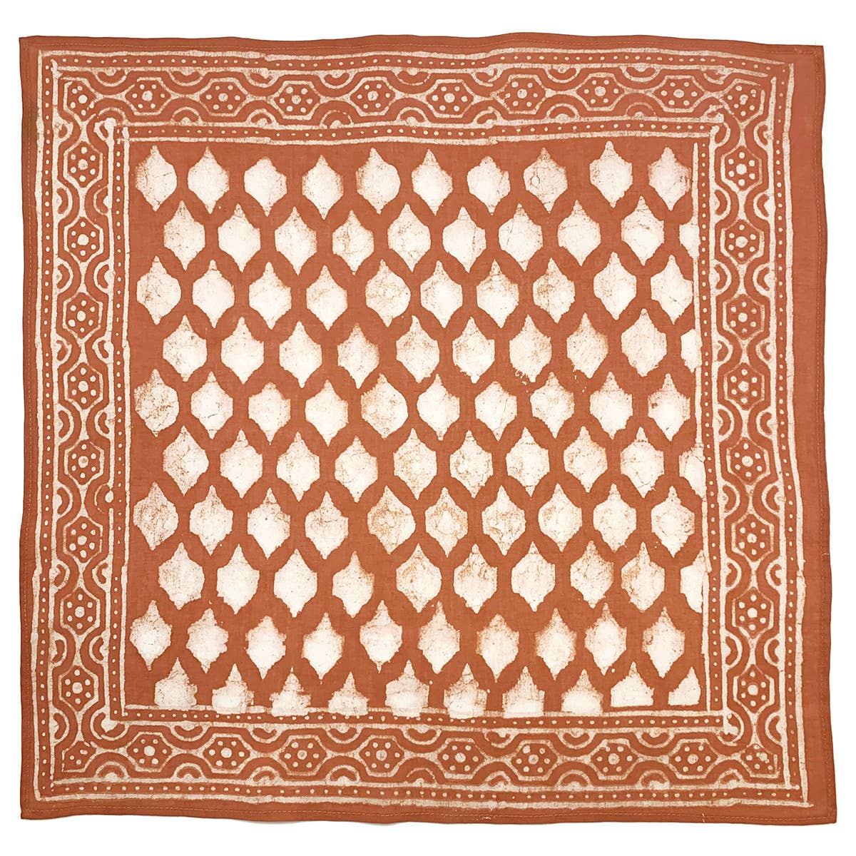 Wax Resist Bandana - Burnt Orange