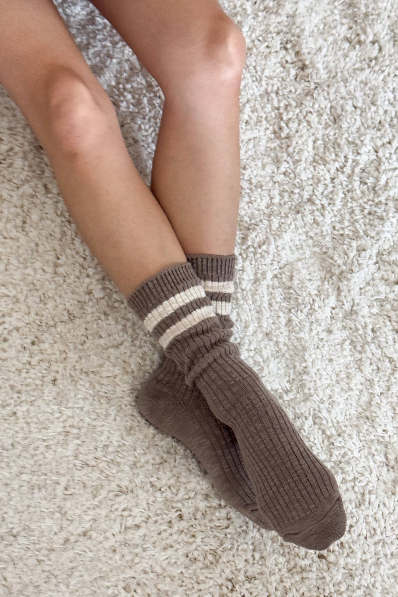 Cottage Varsity Socks: Flax