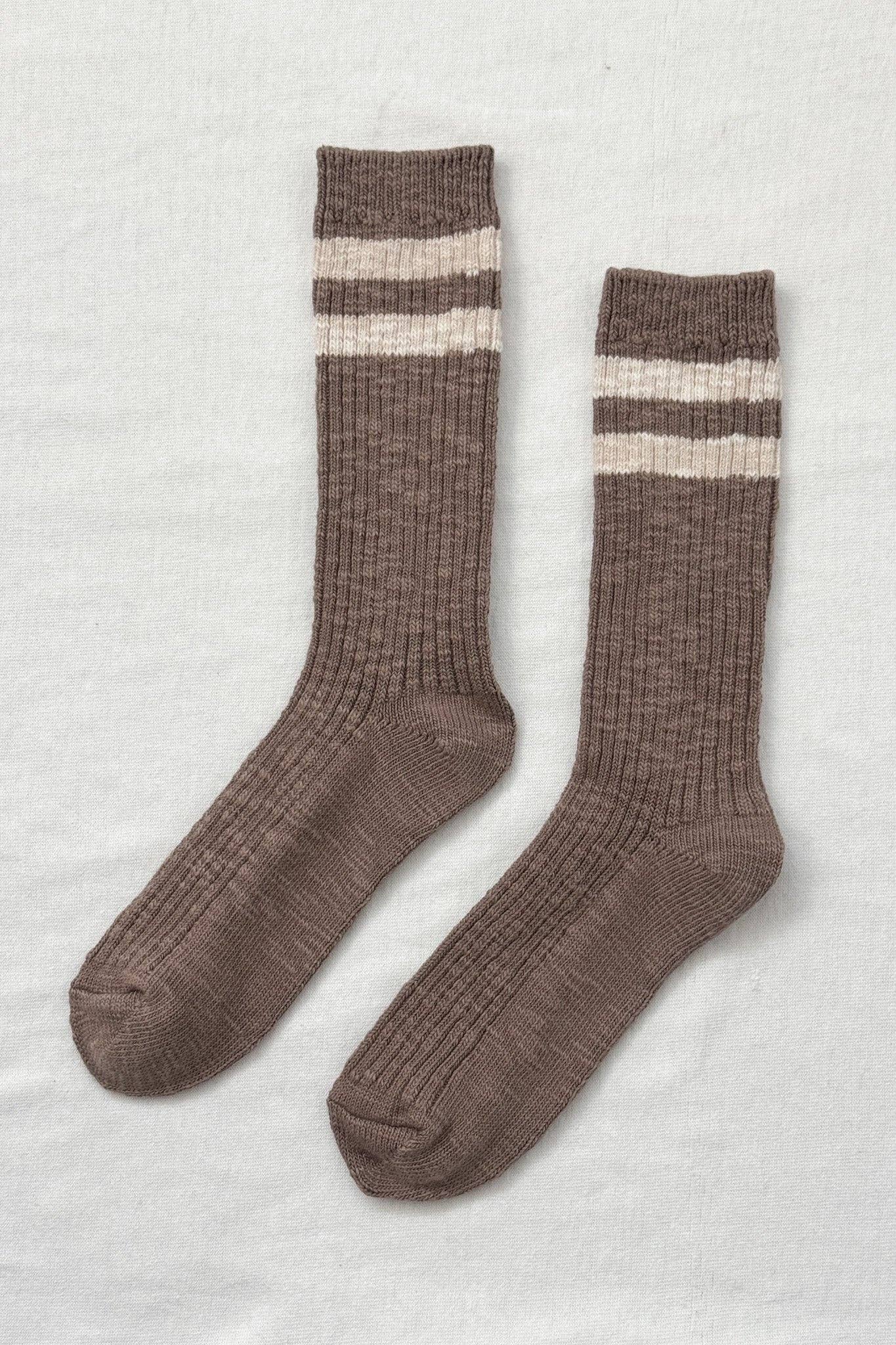 Cottage Varsity Socks: Flax