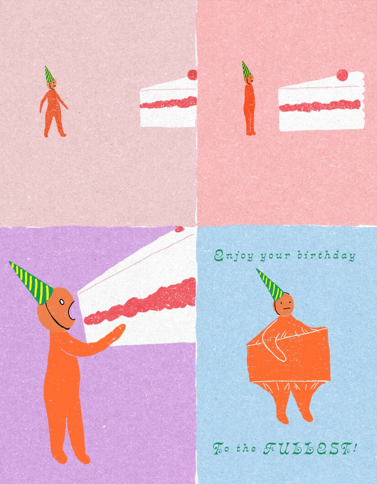 Cake In 4 Parts Birthday Card
