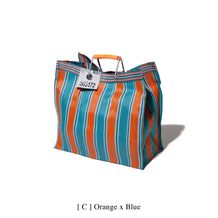 Stripe Bag - Square: Orange x Blue