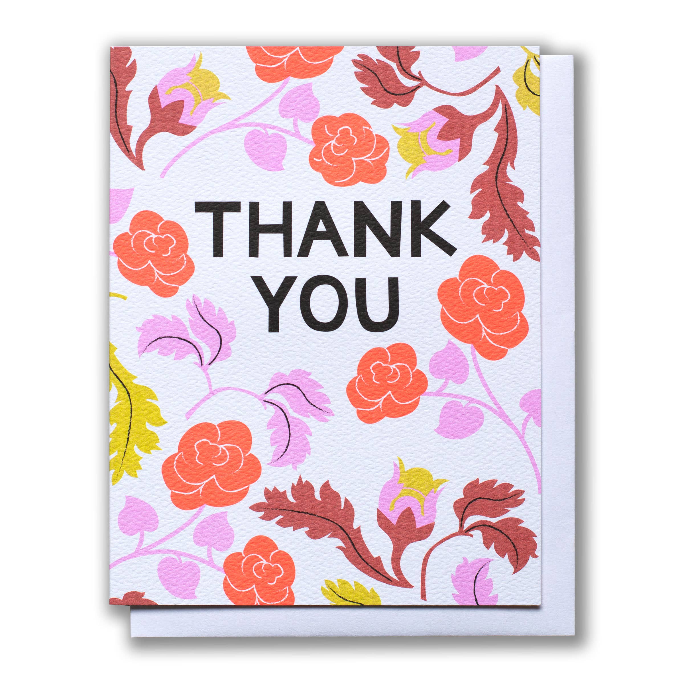 Neon Cabbage Roses Thank You