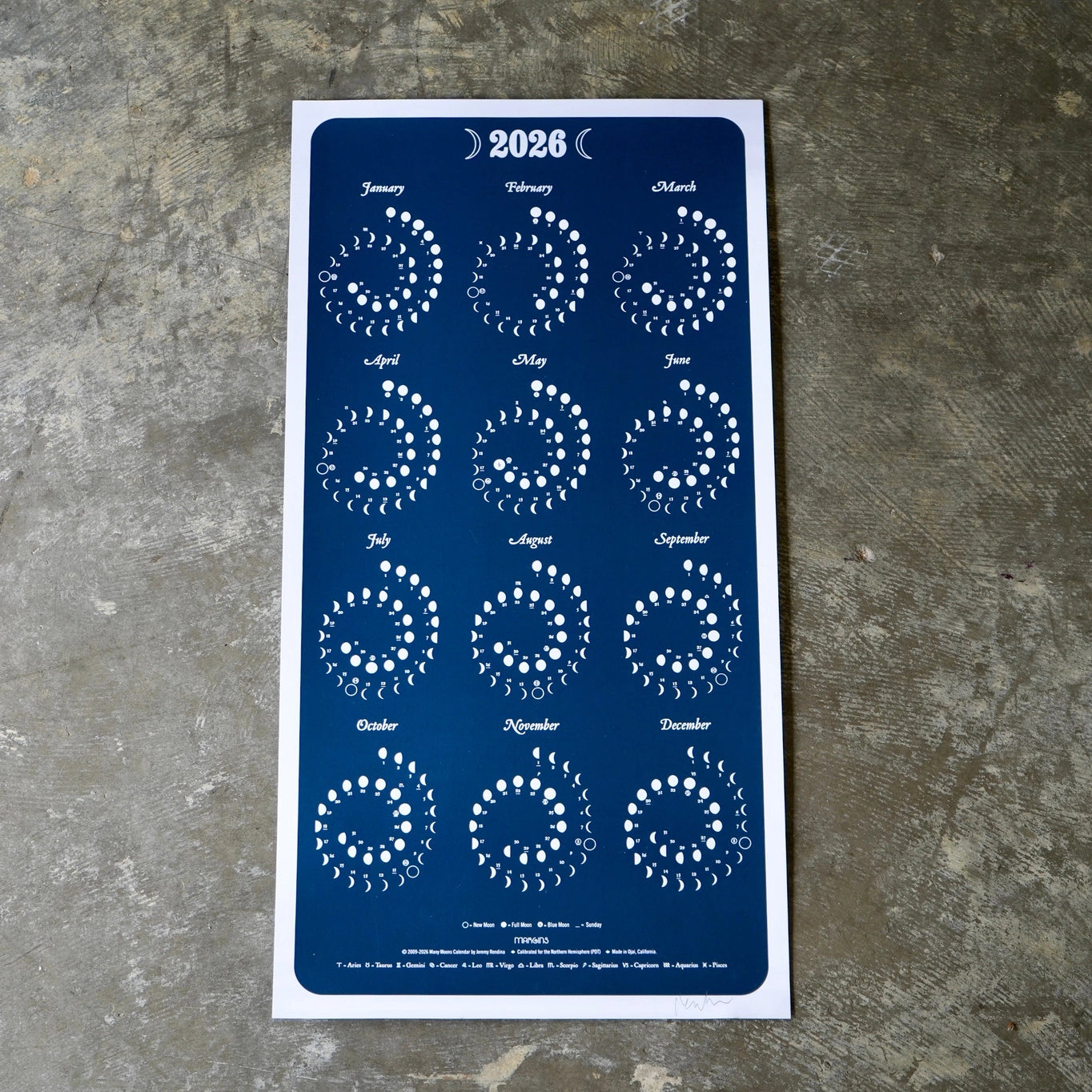 2026 Many Moons Calendar - Night Sky