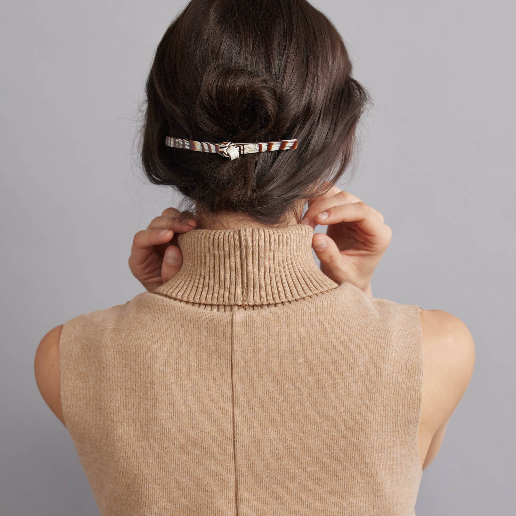 French Twist Hair Barrette: Taupe Mix
