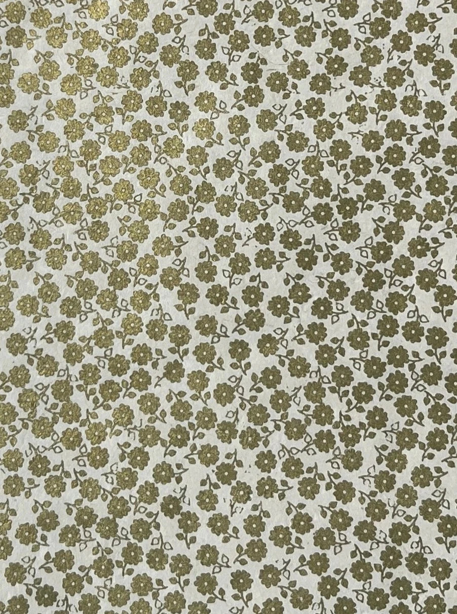 Handmade Paper - Tiny Gold Flower