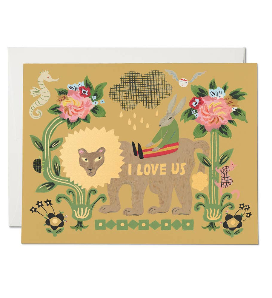 Lion & Rabbit Love Us Card