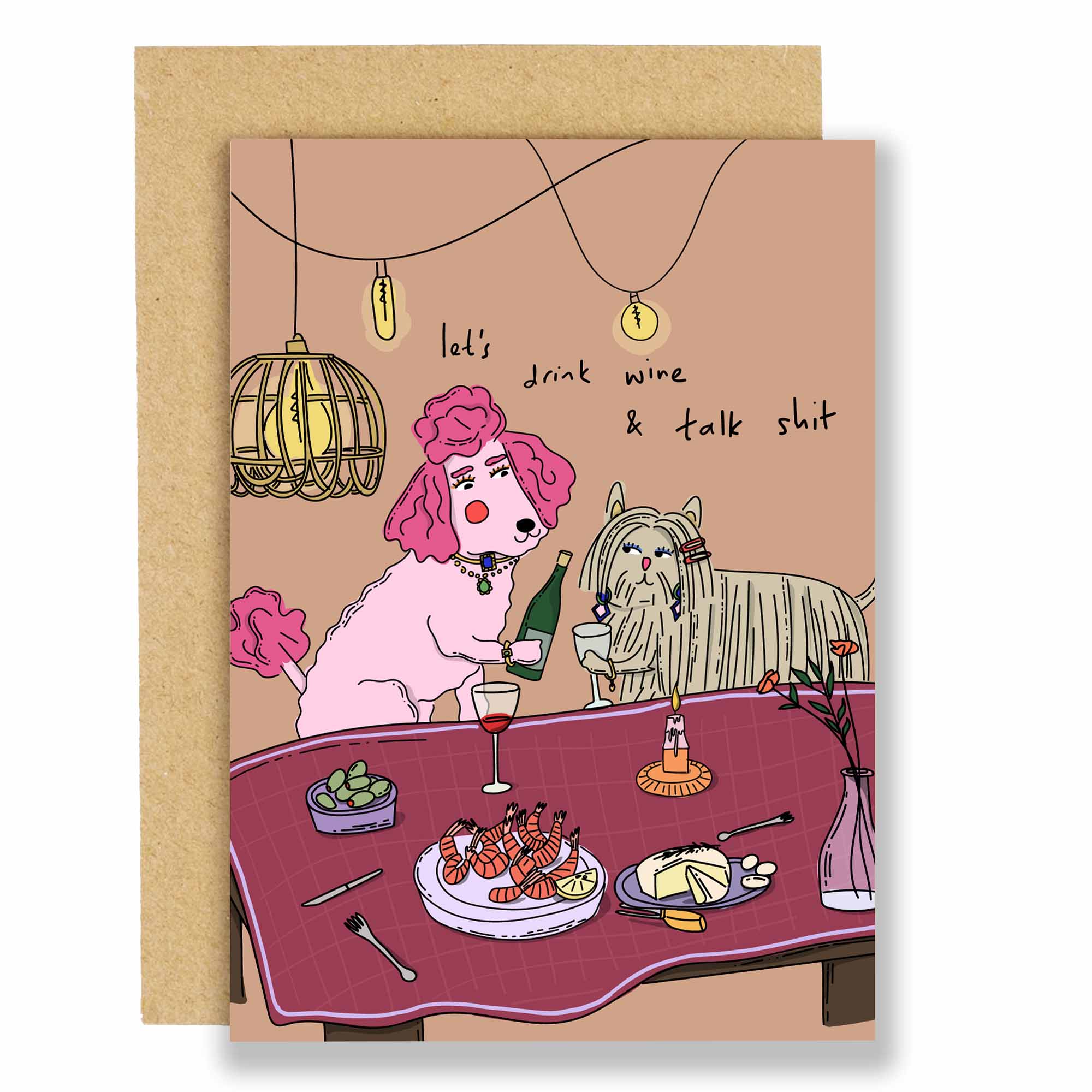 Drink Wine and Talk Shit Card