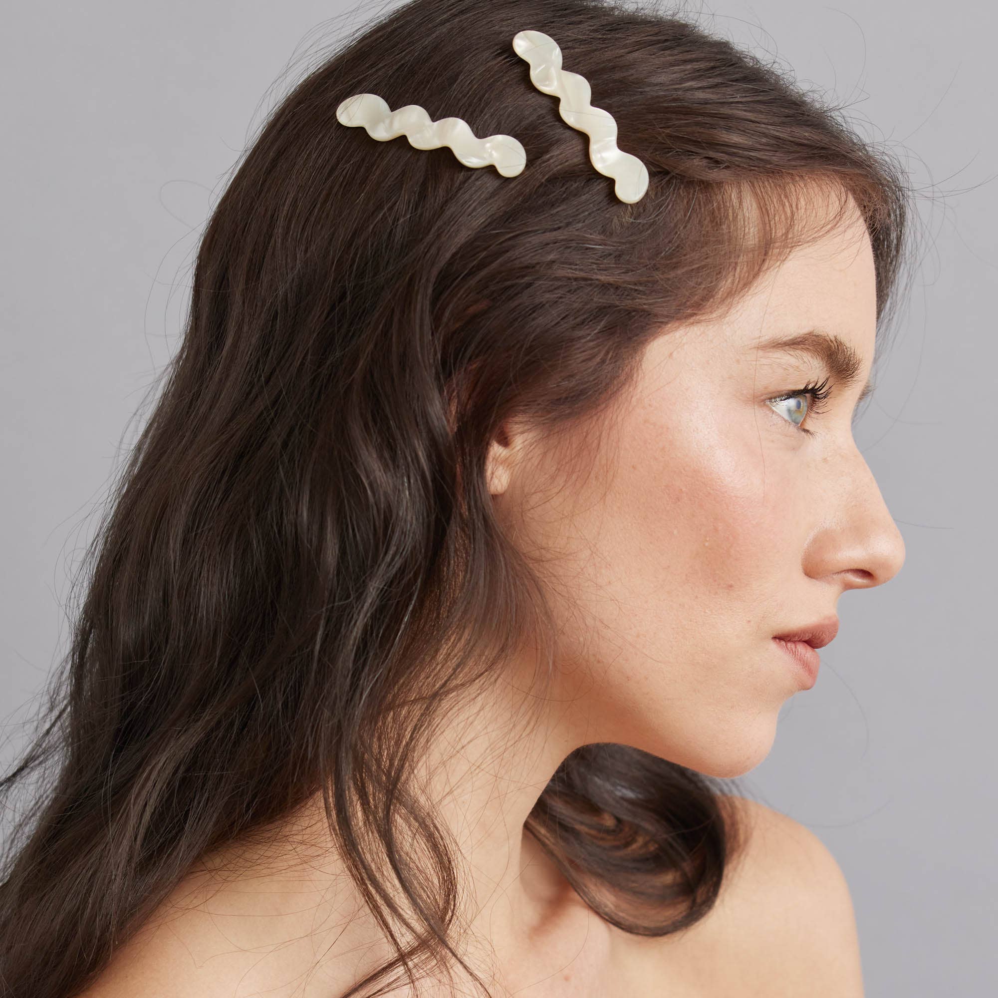 Wave Hair Pin Set: Green Aura