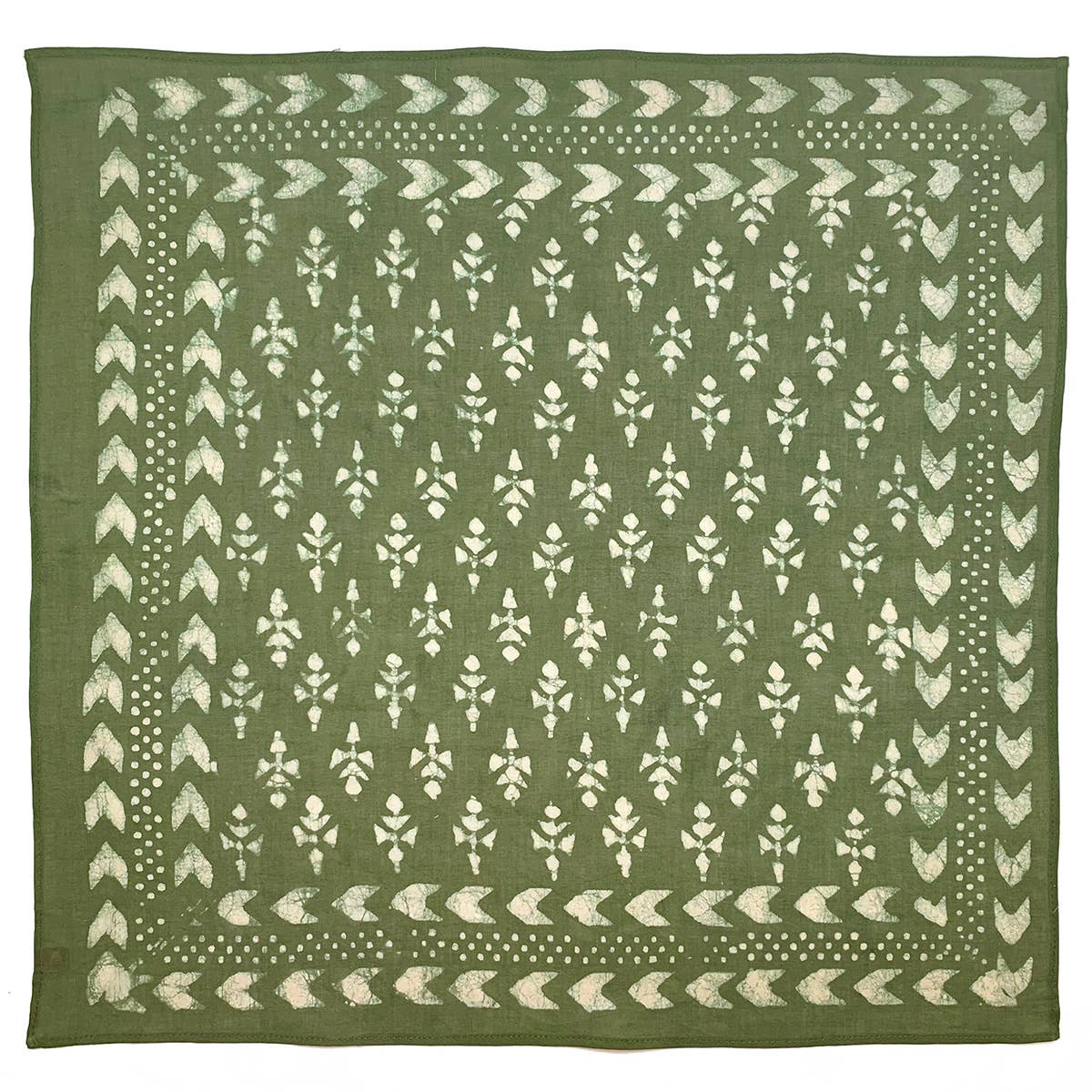 Wax Resist Bandana - Green
