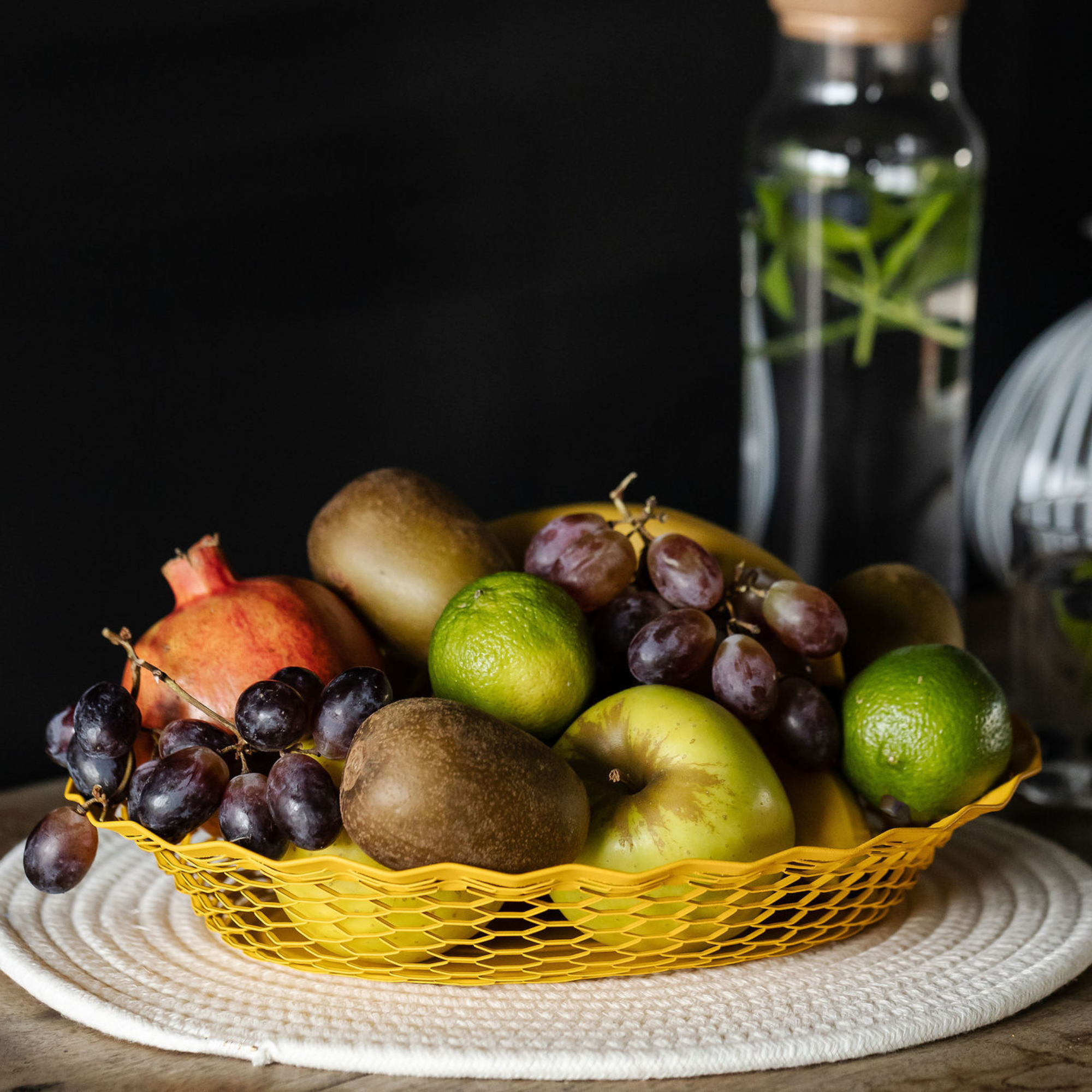 Large Metal Food Basket: Matte White