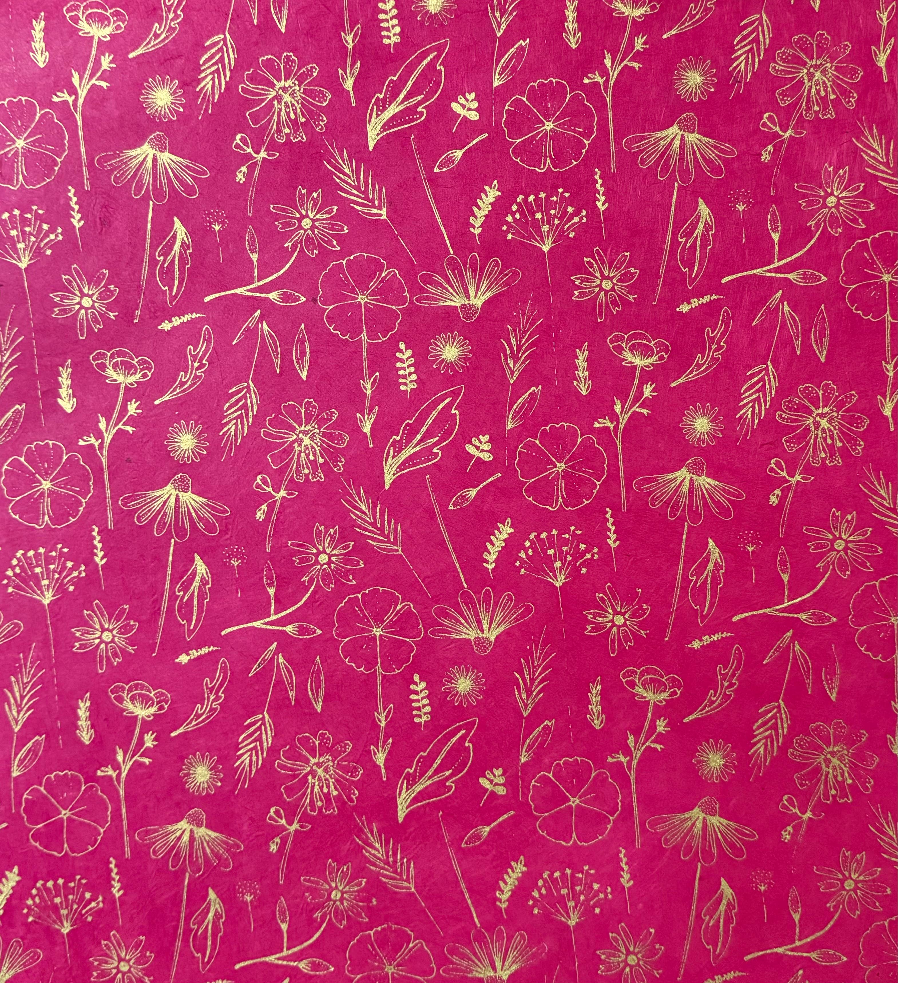 Handmade Paper Magenta Floral