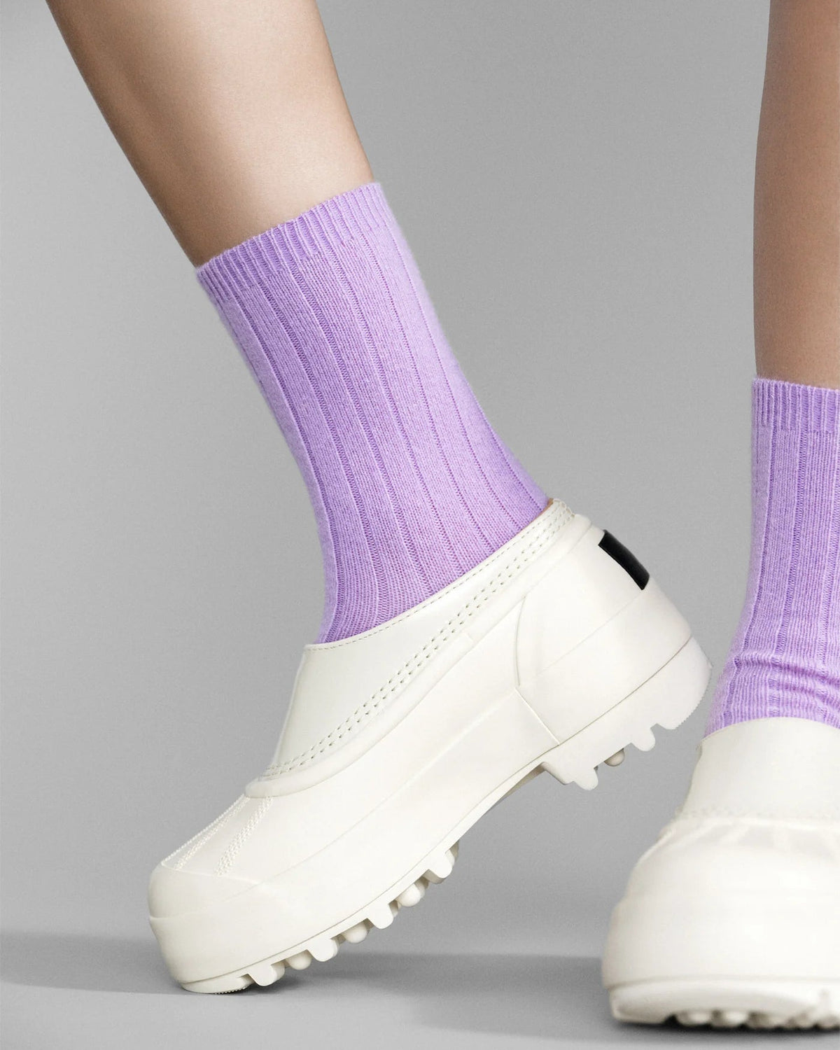 Italia Cashmere Rib Crew Sock - Lilac