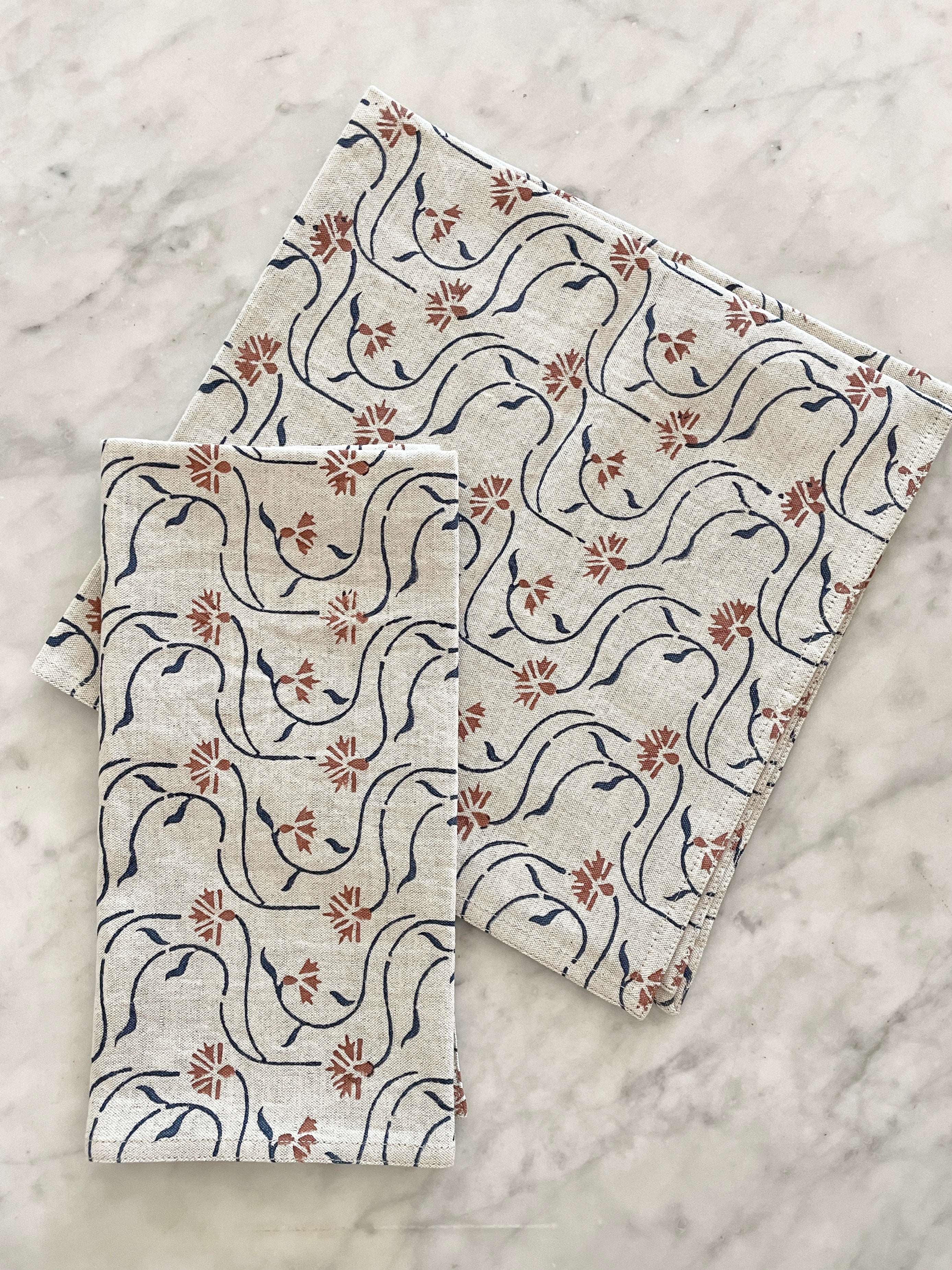 Linen Block Print Napkins - Juhi