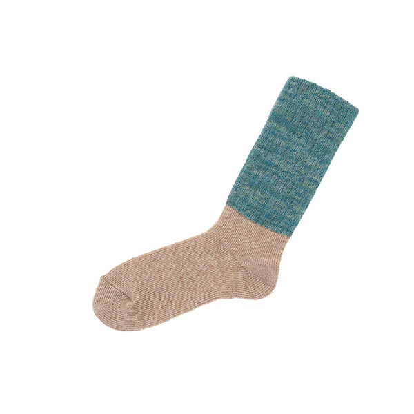 Mohair Wool Pile Socks - Teal