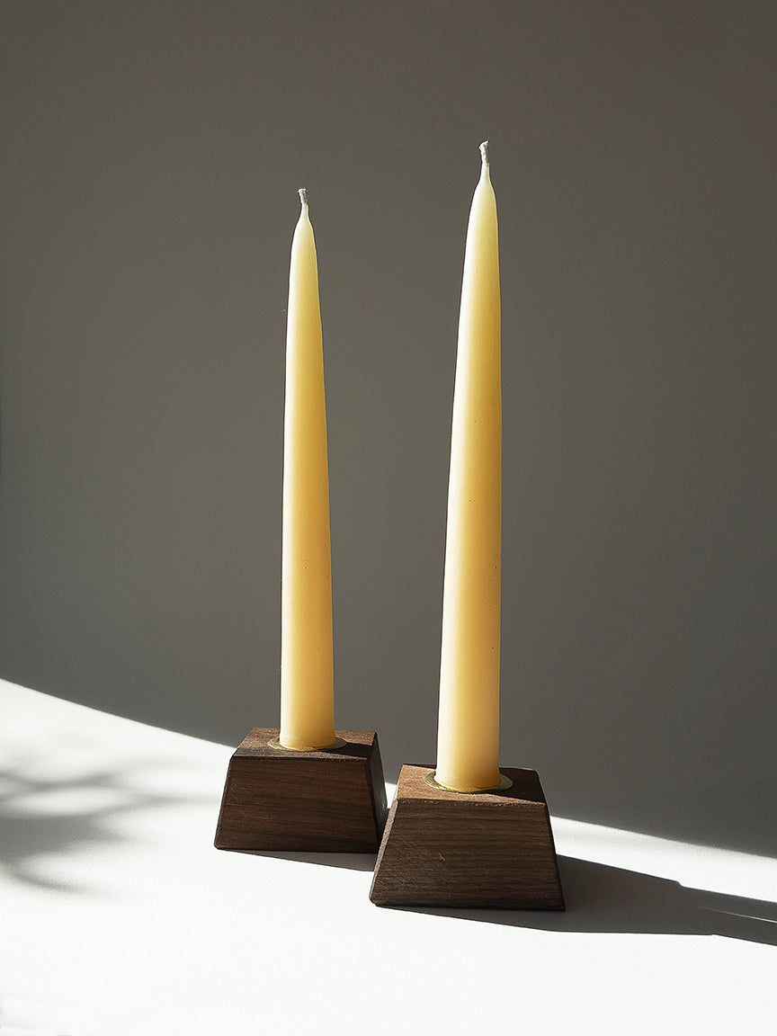 Square Wood Candle Holder