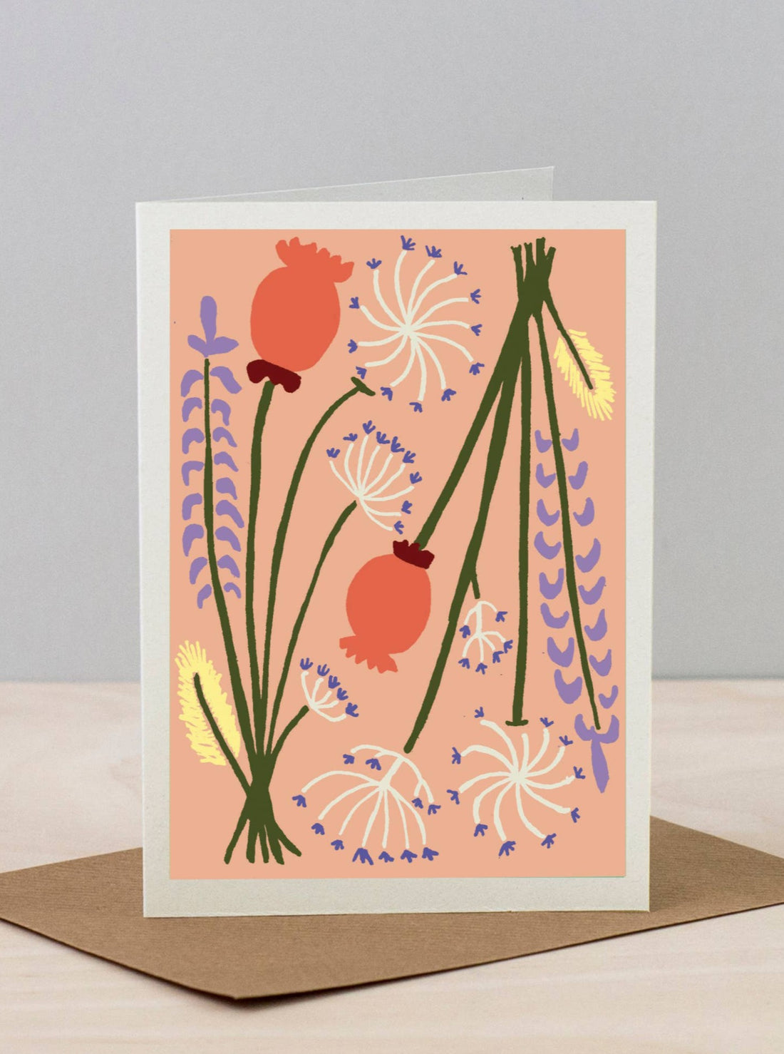 Peach Dried Flowers Cards