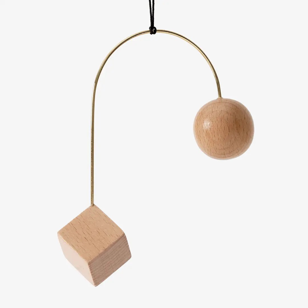 Brass & Wood Shapes Ornament Set