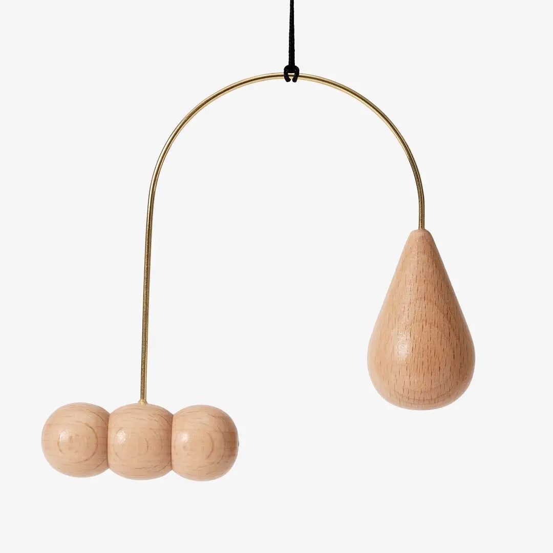 Brass & Wood Shapes Ornament Set