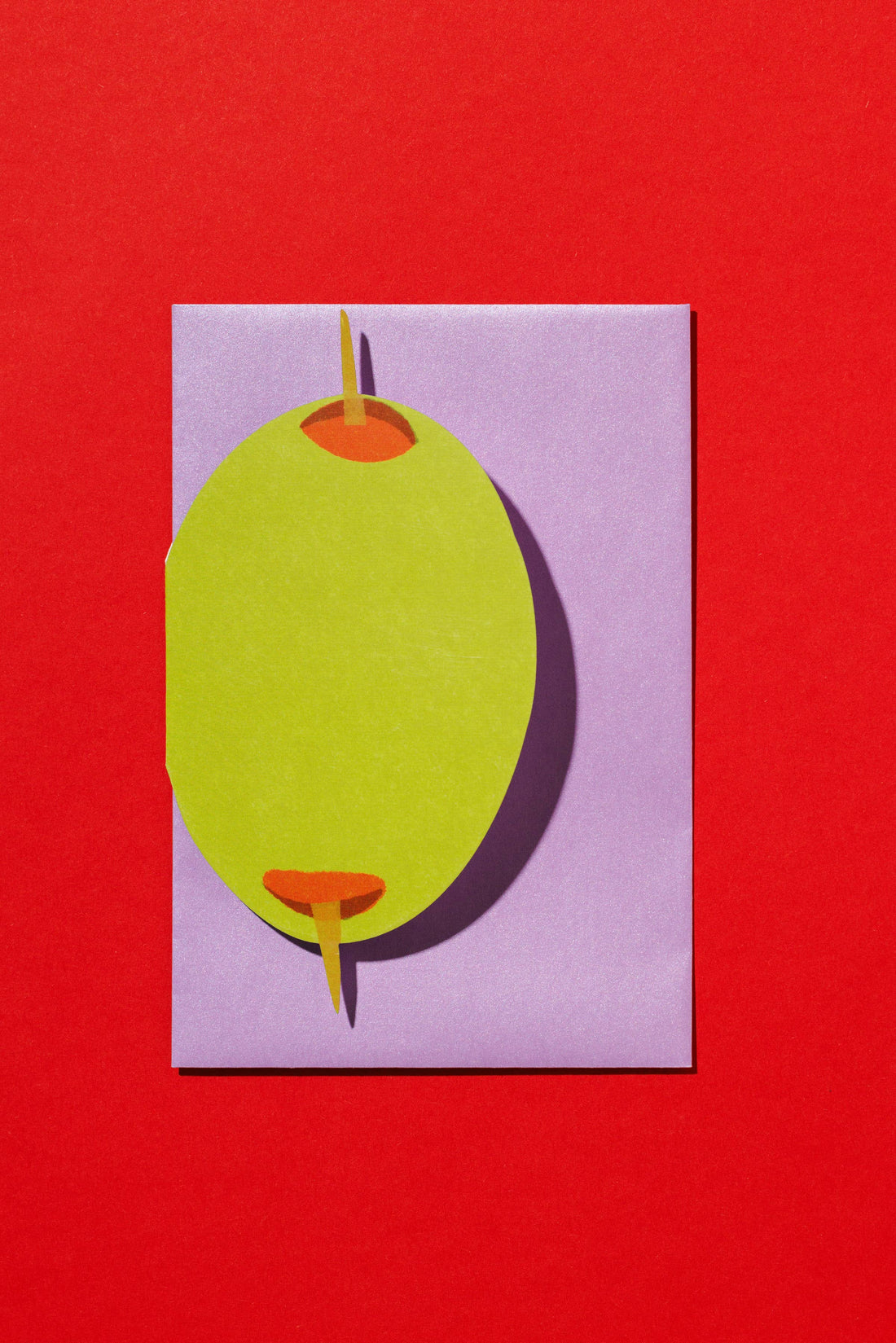 Olive Die Cut Greeting Card