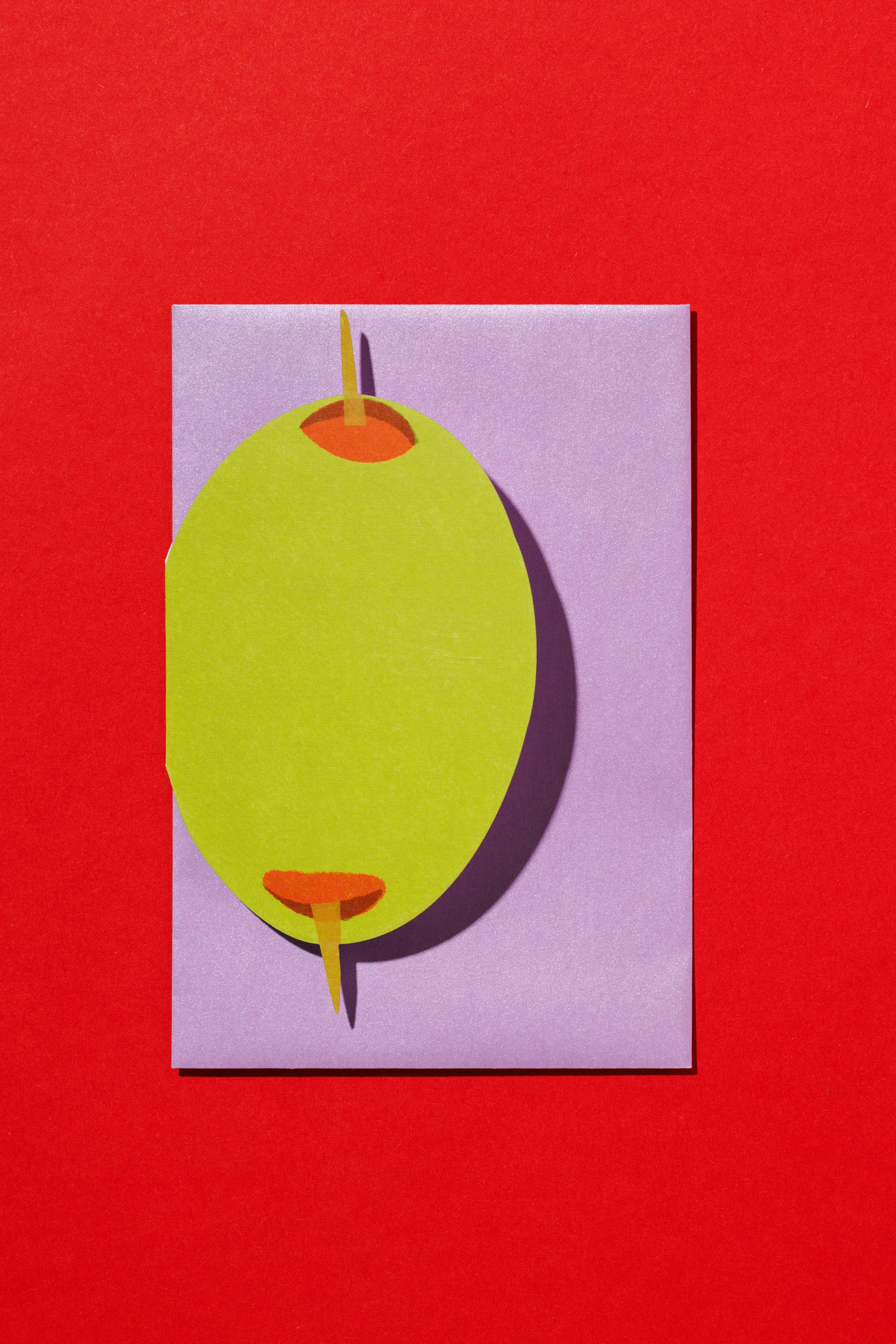 Olive Die Cut Greeting Card