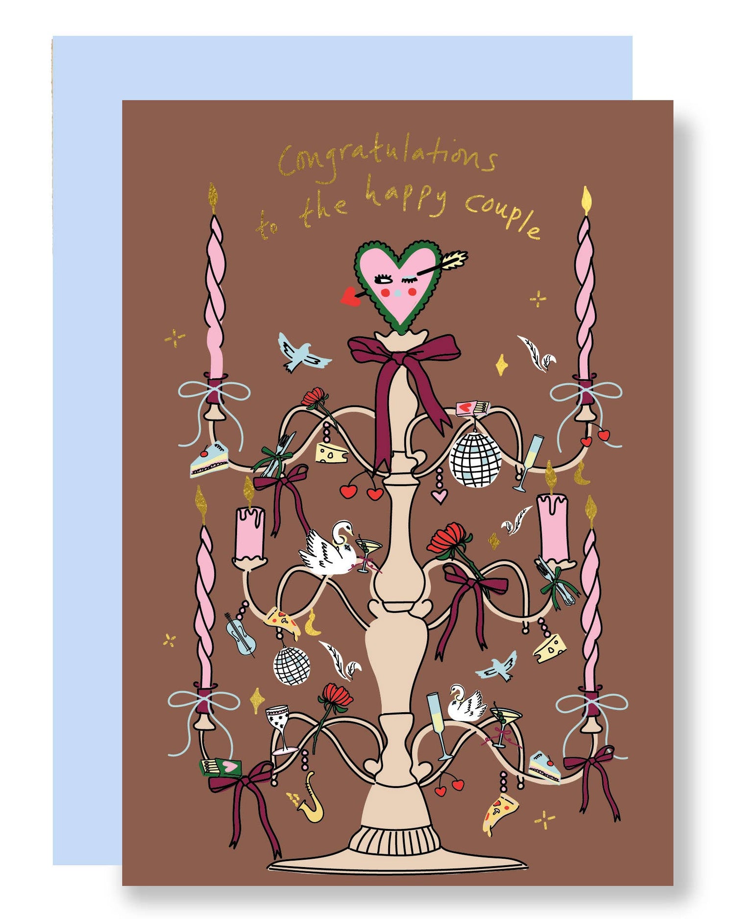 Happy Couple Candelabra Card