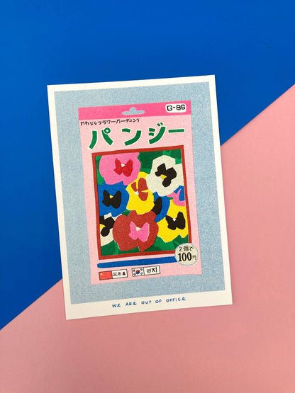 Pansy Seed Risograph Print
