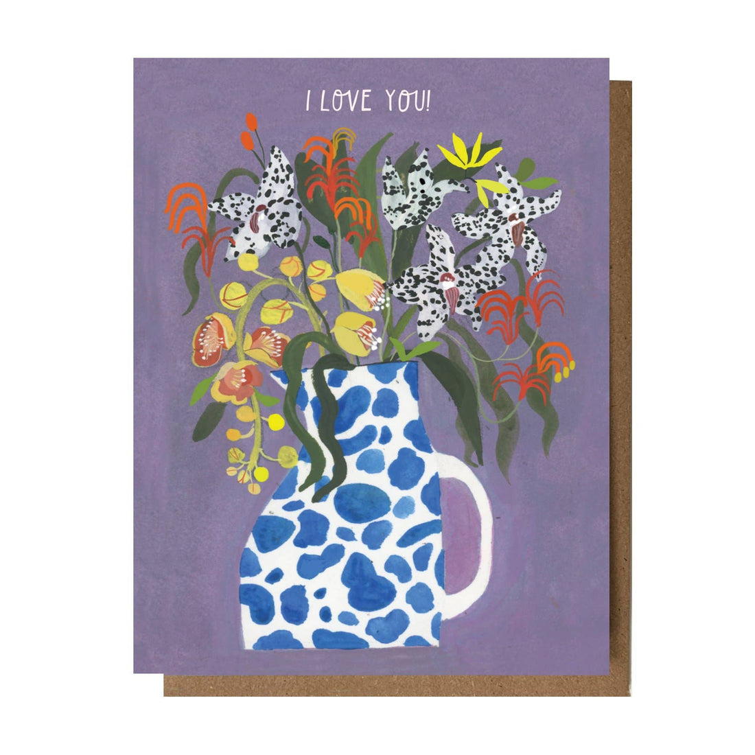 Love You Lily Vase Card