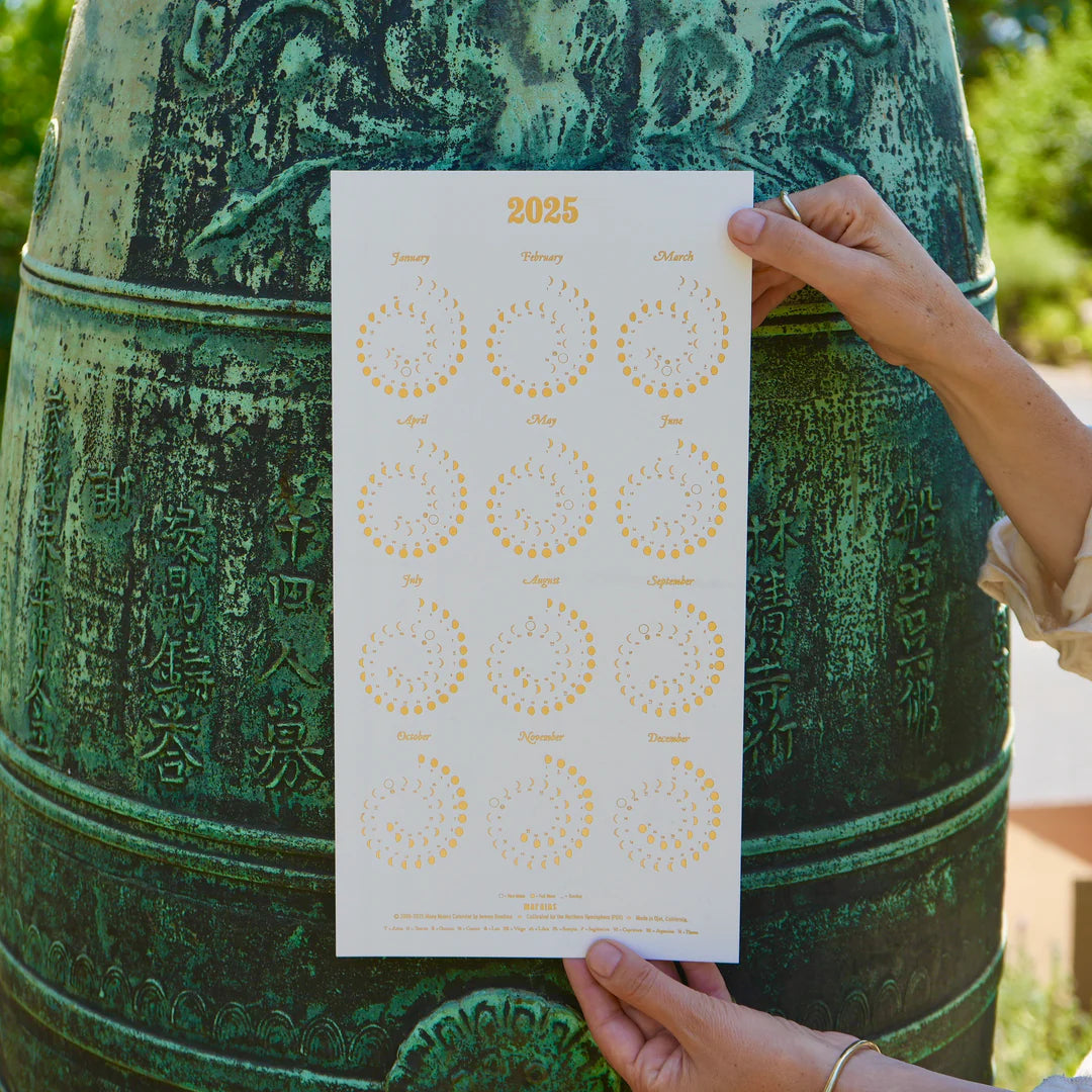 Letterpress Many Moons Calendar - 2025