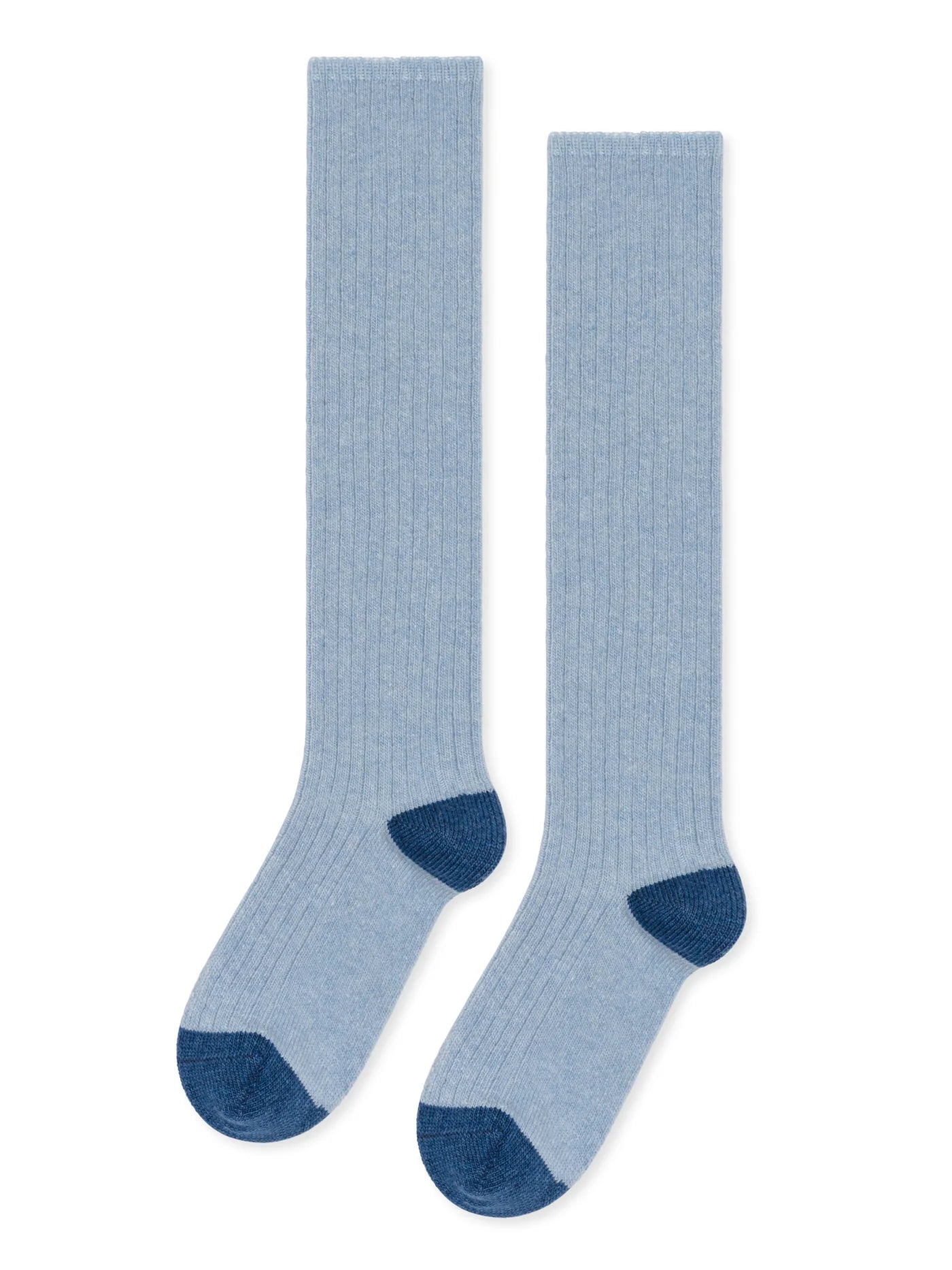 Rib Cashmere Knee Hi - Pale Blue