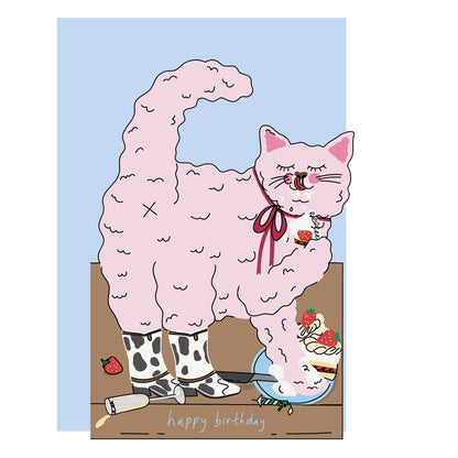 Kitty Cake Birthday Card