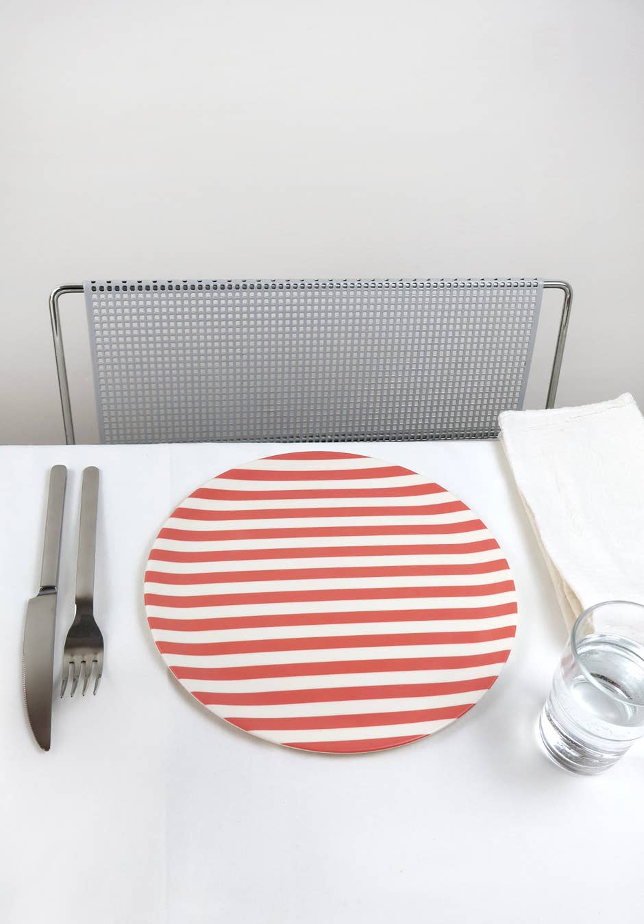 Bamboo Dinner Plate - Red Stripe