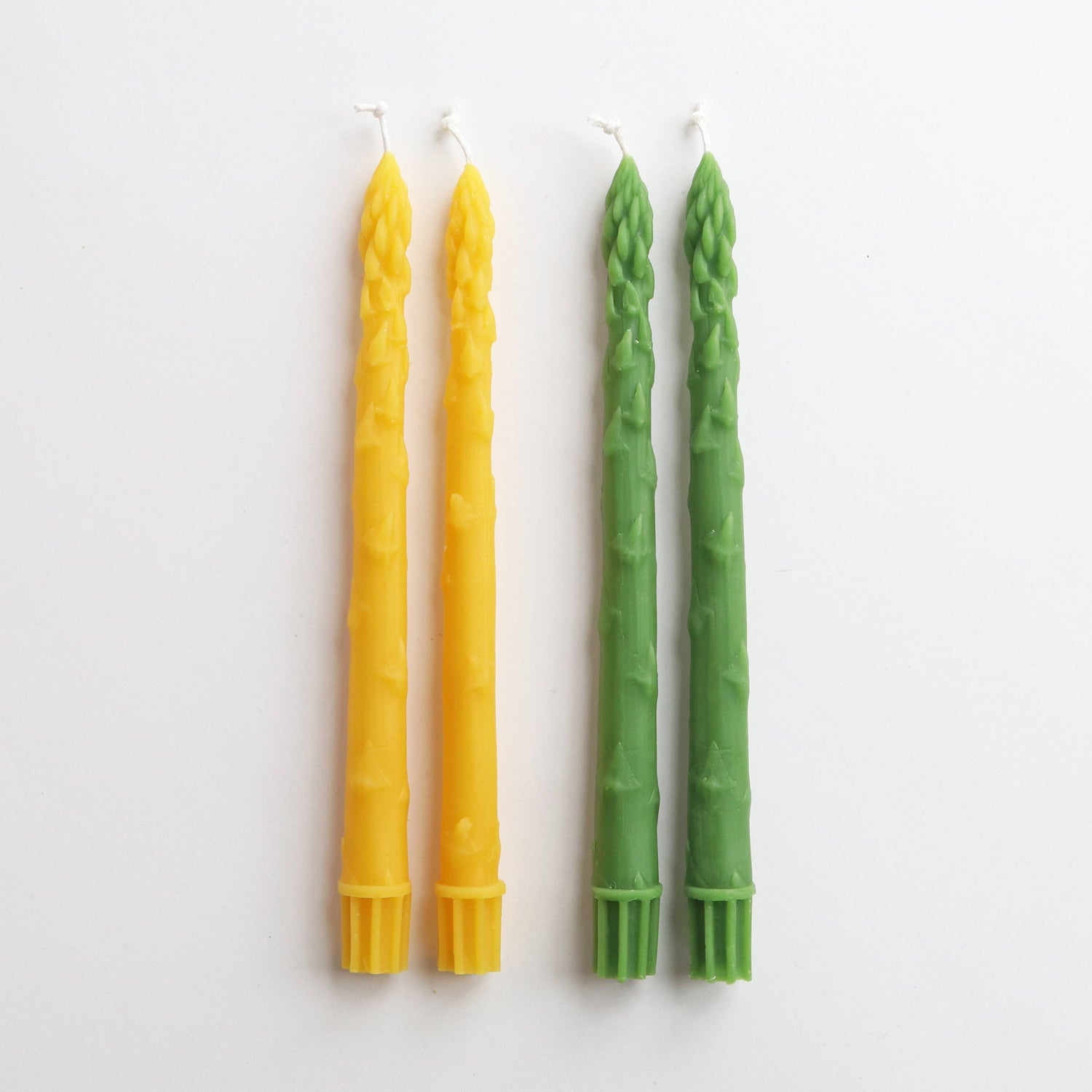Asparagus Beeswax Taper Candles - Green