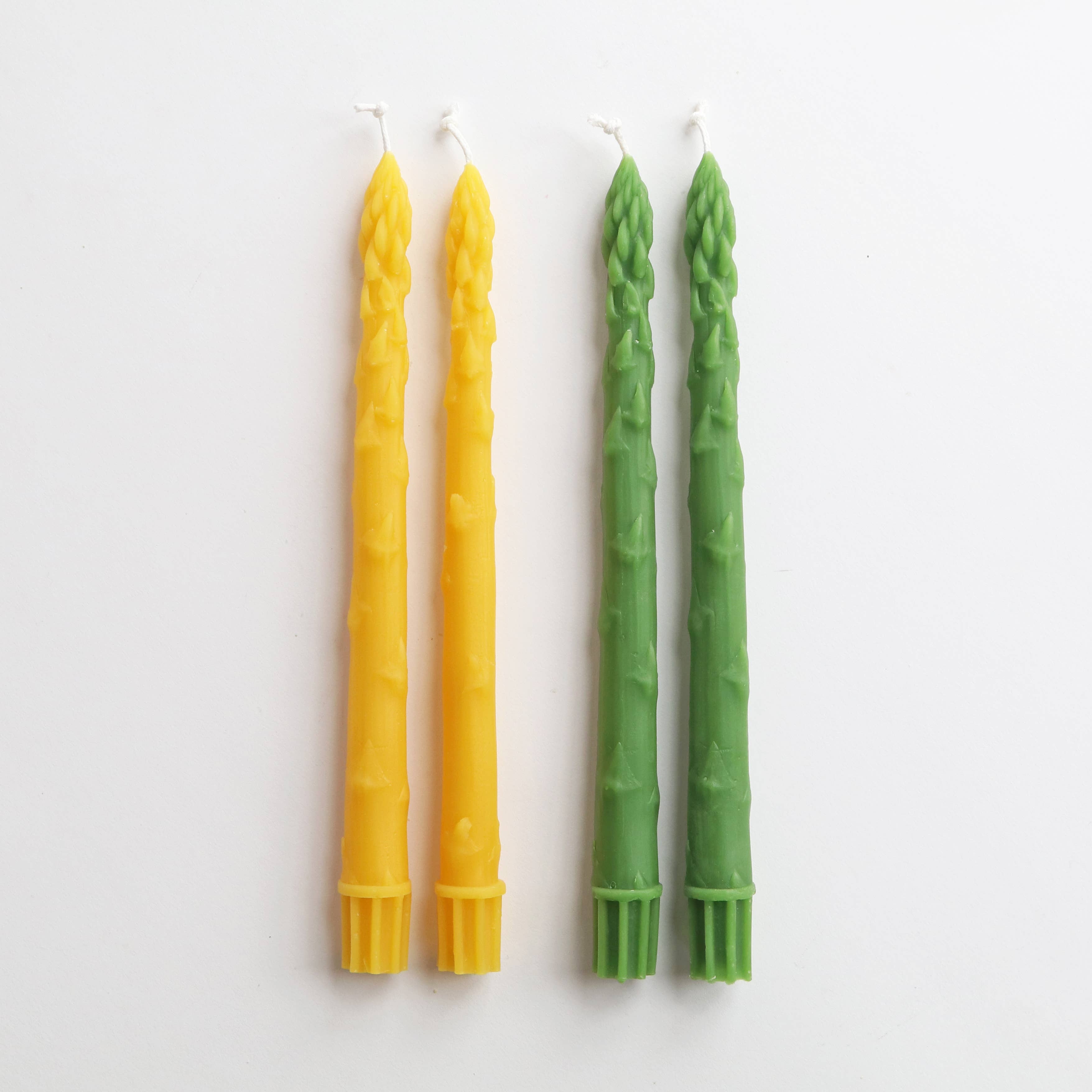 Asparagus Beeswax Taper Candles - Green