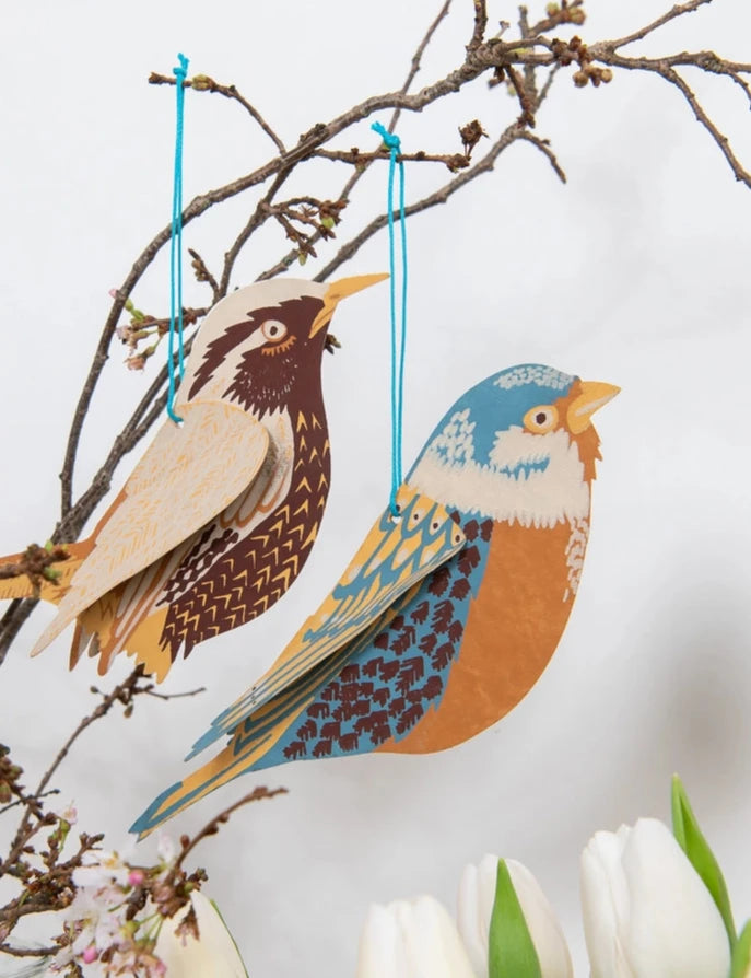 British Bird Paper Ornaments