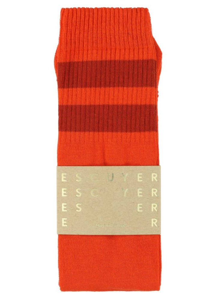 Stripe Tube Socks - Orange &amp; Red