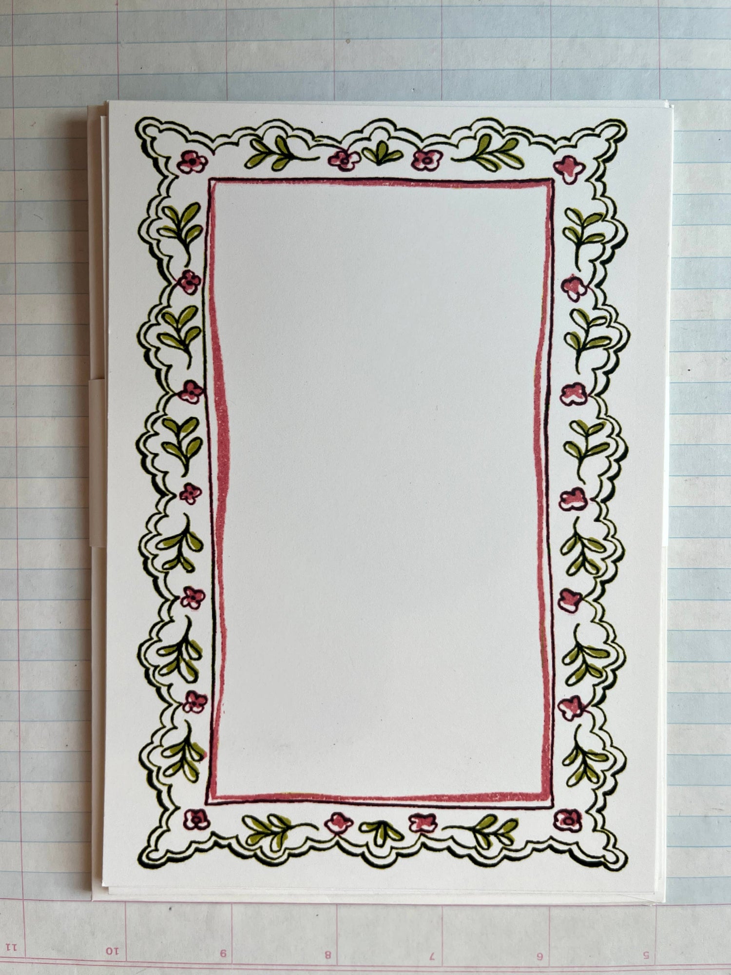 Sweet Flower Frame Stationery Set