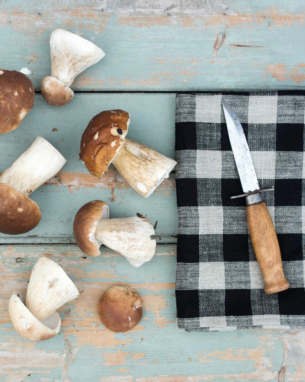 Thick Linen Kitchen Cloth - Black + Natural Check