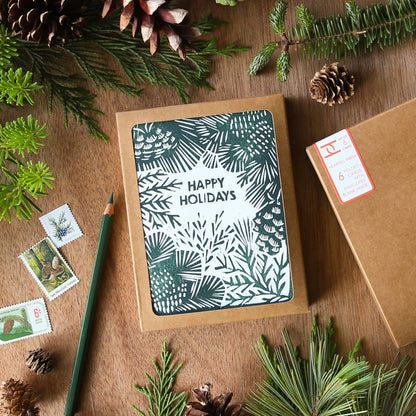 Happy Holidays Greenery - Boxed Set of Six Cards