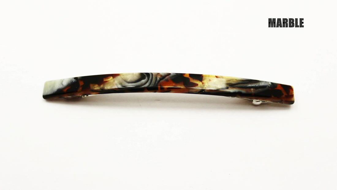 Narrow French Barrettes: Marble