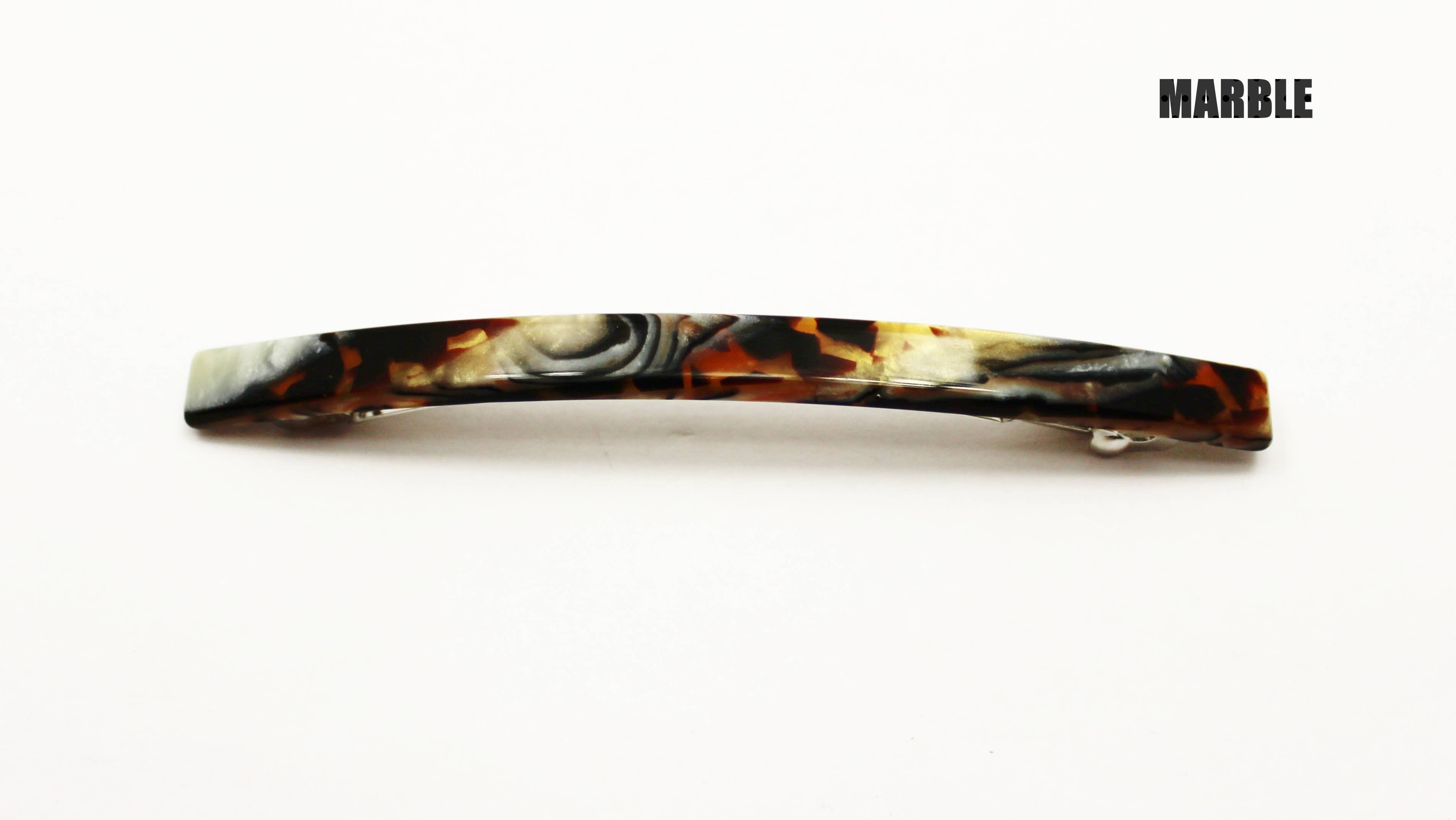 Narrow French Barrettes: Marble