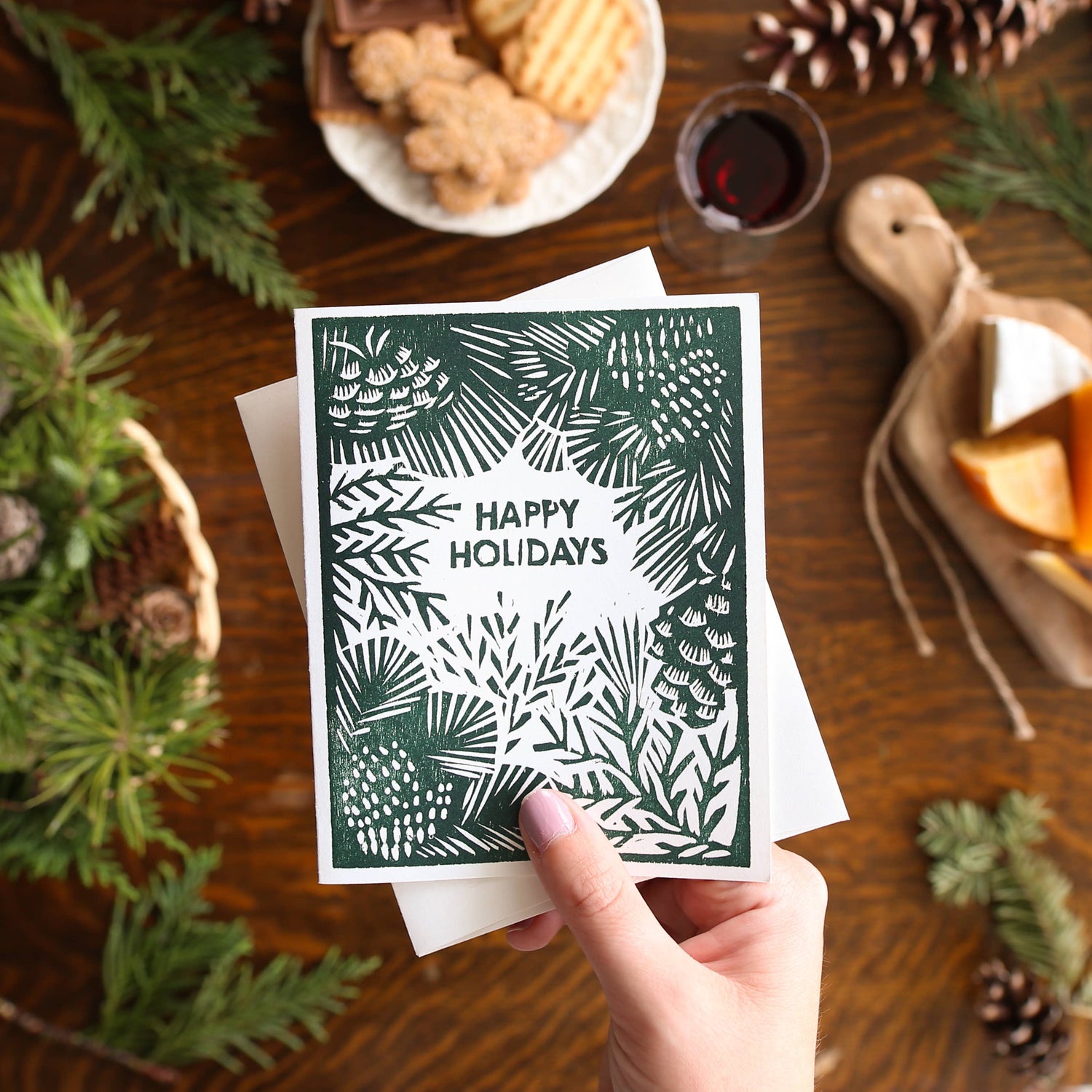 Happy Holidays Greenery - Boxed Set of Six Cards