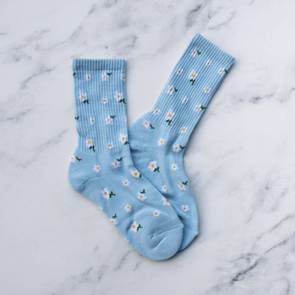 Blue Little Flower Socks