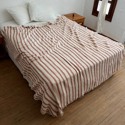 Muslin Striped Blanket: Red