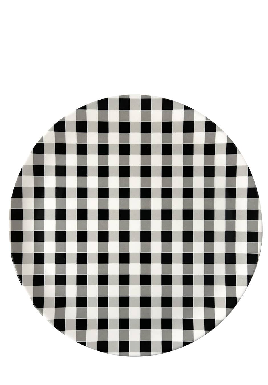 Bamboo Dinner Plate - Gingham Black
