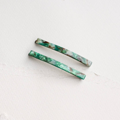 Simple Bobby Pin Set - Green Rust