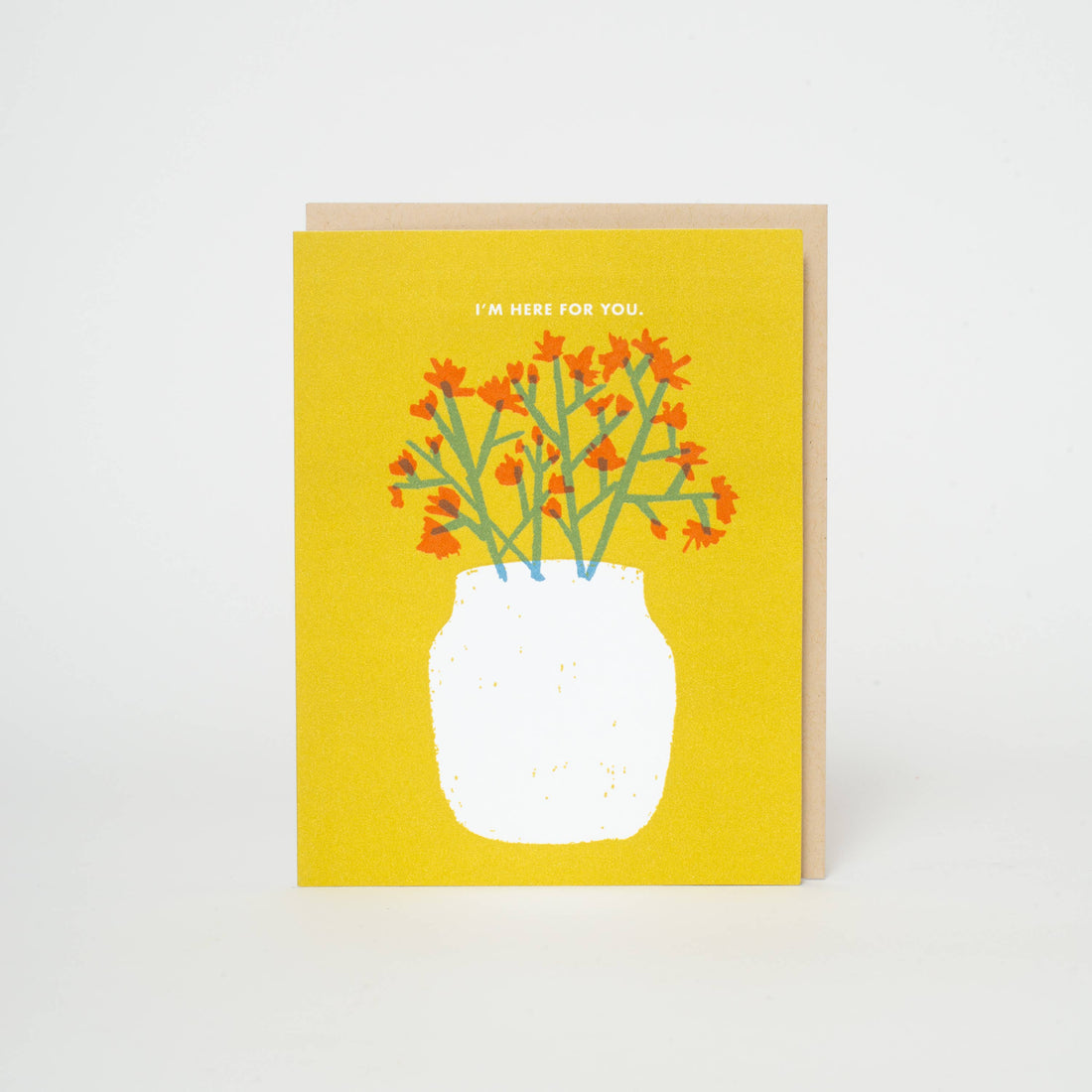 Here For You Flowers Letterpress Greeting Card