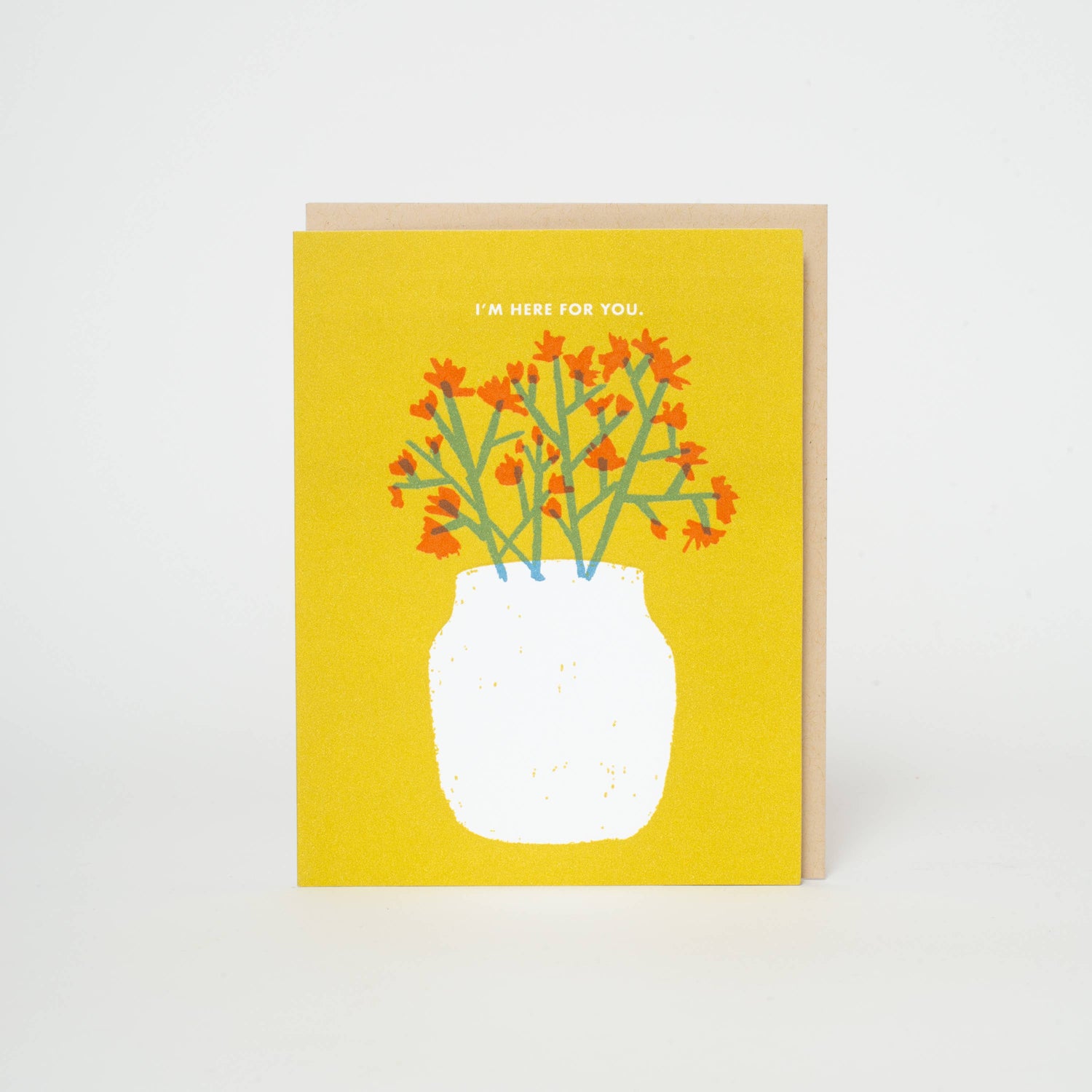 Here For You Flowers Letterpress Greeting Card