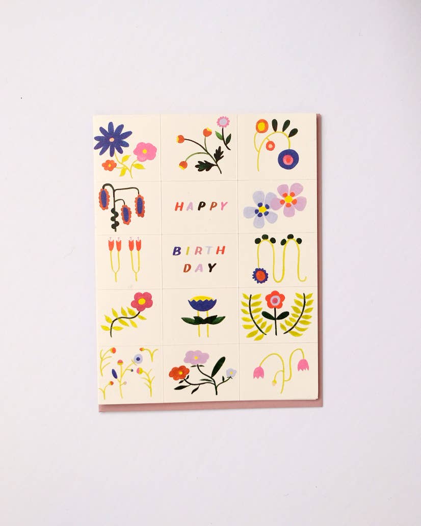 Flower Doodles Birthday Card